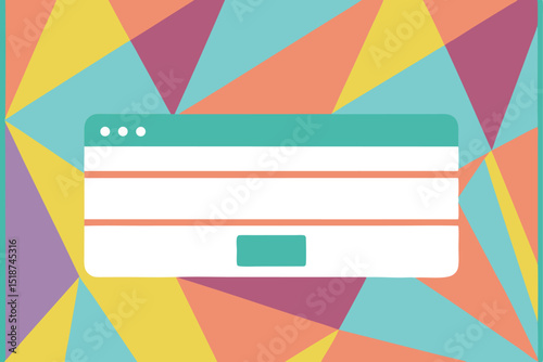 Abstract interface design on a colorful geometric background with transparency