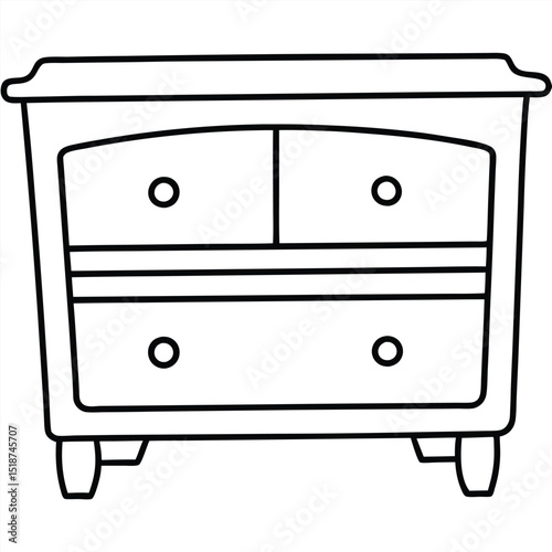 Chest of drawers illustration isolated on transparent background