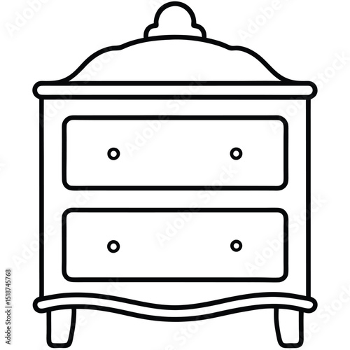 Chest of drawers illustration isolated on transparent background