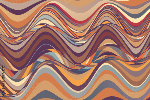 Abstract wavy lines pattern in earthy tones suitable for graphic design projects
