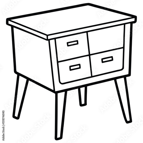 Simple stool illustration isolated on transparent background
