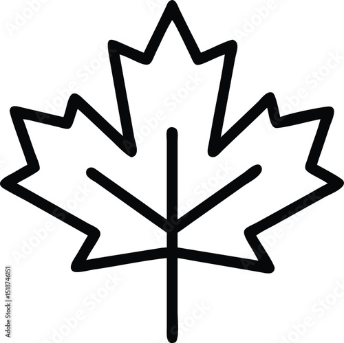 Black maple leaf silhouette design a classic canadian national emblem symbol