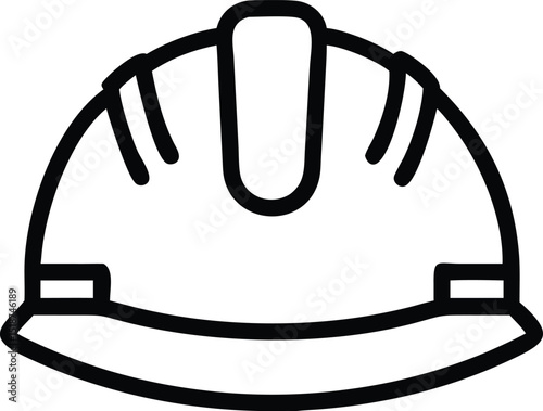 Black silhouette depiction of a hard hat construction helmet vector design