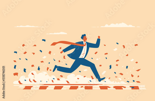 Business Success Achieving Goals and Reaching the Finish Line