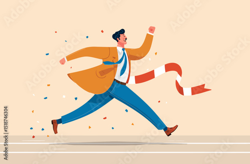 Business Success Achieving Goals and Reaching the Finish Line