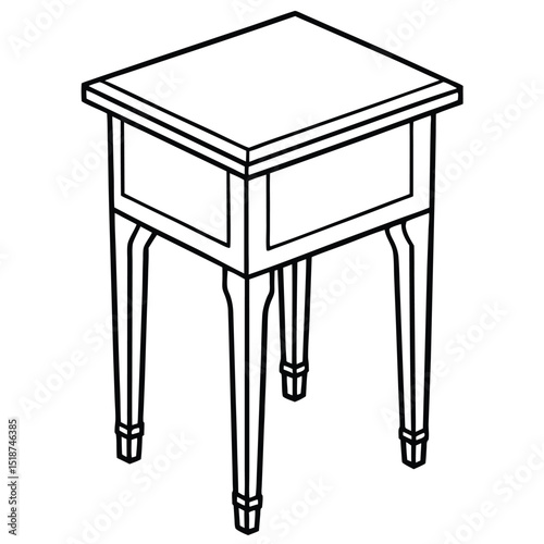 Simple stool illustration isolated on transparent background