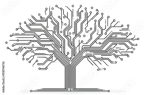 Circuit Board Tree A Symbolic Representation of Technological Growth and Network Connectivity