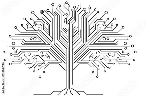 Circuit Board Tree A Technological Symbiosis of Nature and Innovation