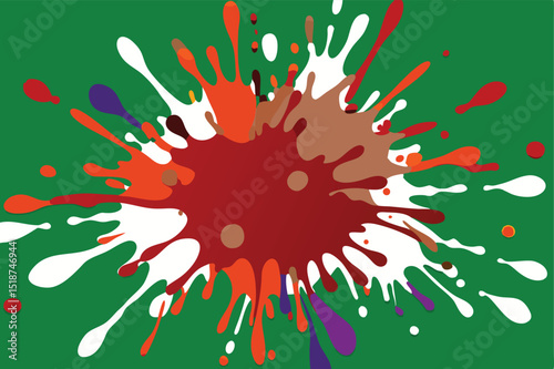 Colorful splatter art abstract design creative background with transparency for diverse projects