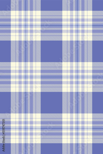 Irish pattern fabric check, marriage plaid seamless texture. Horizon tartan textile vector background in blue and light yellow colors.