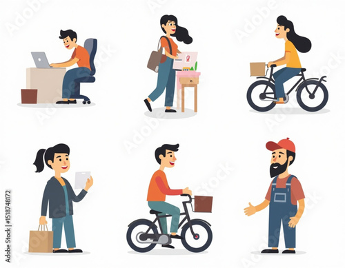 man and woman icon set