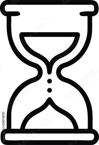 Minimalist black silhouette hourglass design representing time and punctuality concept