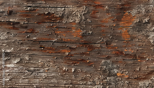 Weathered wood texture. Wooden background. Brown old wooden board for background. 