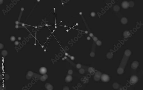 Fototapeta Naklejka Na Ścianę i Meble -  Abstract background. Molecules technology with polygonal shapes, connecting dots and lines. Connection structure. Big data visualization.