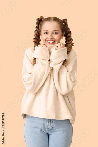 Beautiful happy young woman...