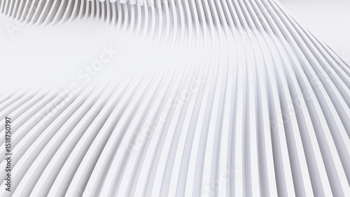 Abstract Curved Shapes. White Circular Background.