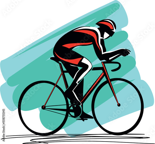 Dynamic cyclist in motion, capturing speed and athleticism
