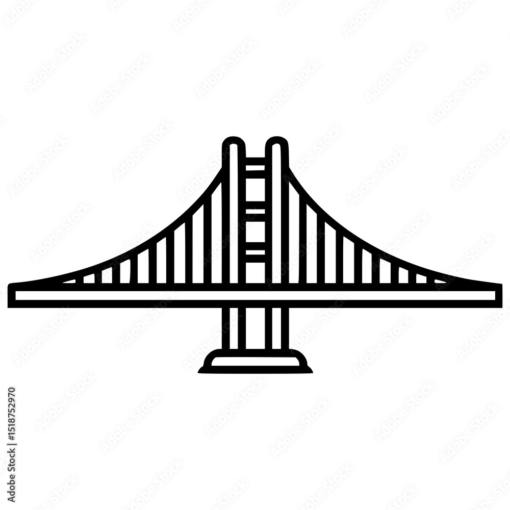 Obraz premium Iconic bridge design featuring a modern suspension structure