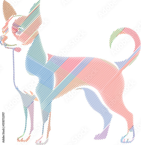 Elegant Chihuahua dog Sketch in Stylized Design Illustration