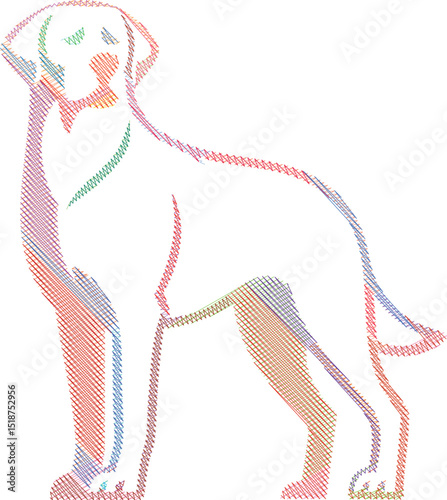 Friendly Labrador Retriever Dog Scribble Style Illustration