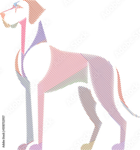 Great Dane Dog Scribble Style Illustration
