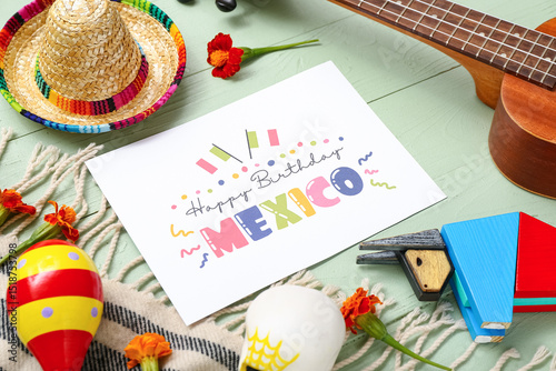 Greeting card with text MEX...