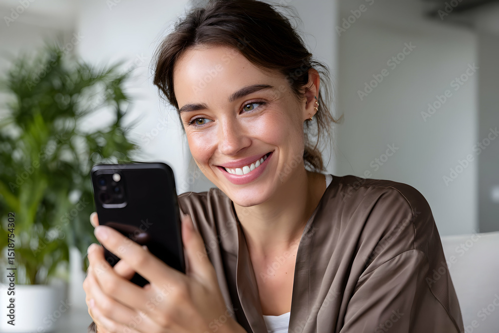 Happy Woman Reviewing AI-Powered Social Media Designs On Phone To Improve Digital Storytelling Strategy And Content Impact
Happy Woman Reviewing AI-Powered Social Media Designs On Phone To Improve Digital Storytelling Strategy And Content Impact