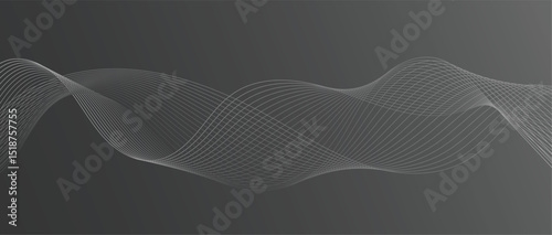 Abstract wave lines in color gradient on minimalist background. Futuristic and dynamic look, perfect for tech, digital, and modern design projects.
