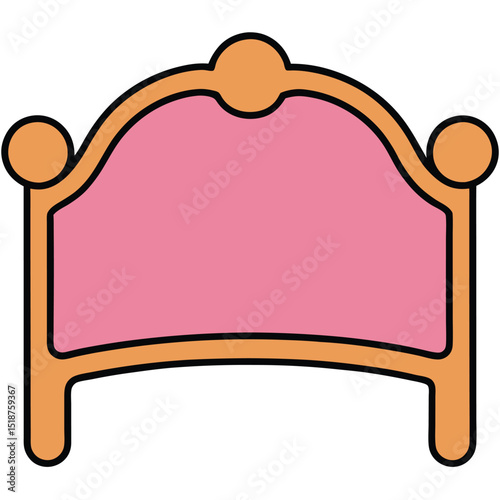 Illustration of a vintage bed frame isolated on transparent background