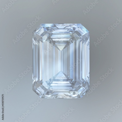 Luxury diamond emerald top view