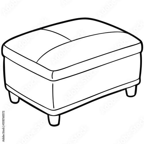 Illustration of an ottoman furniture isolated on transparent background