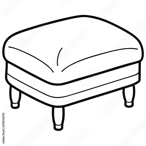 Illustration of an ottoman furniture isolated on transparent background