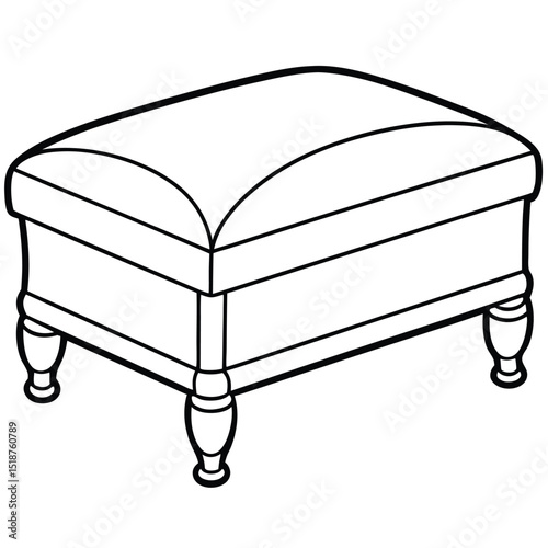 Illustration of an ottoman furniture isolated on transparent background