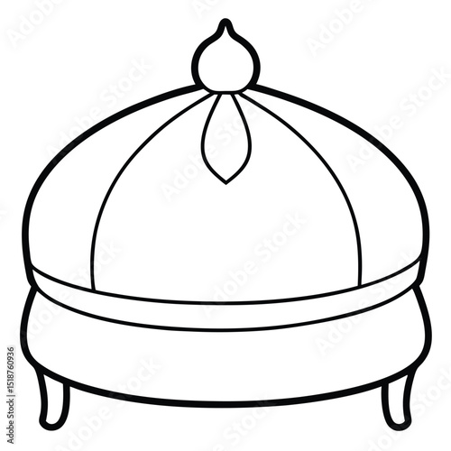 Illustration of an ottoman furniture isolated on transparent background