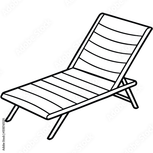 Modern chair line art illustration isolated on transparent background