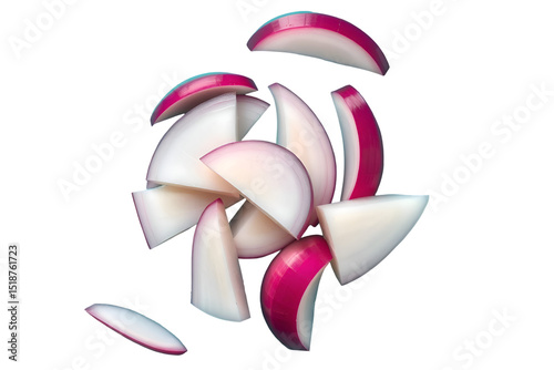 Funny Dancing Red Onion Isolated on Transparent Background


