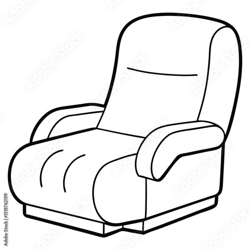 Illustration of a recliner chair isolated on white background