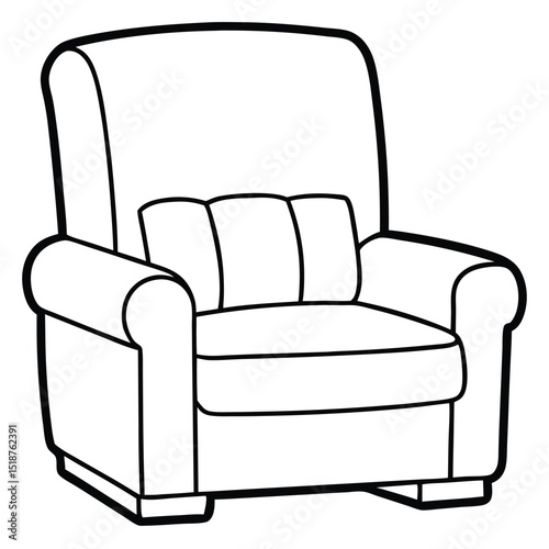 Illustration of a recliner chair isolated on white background
