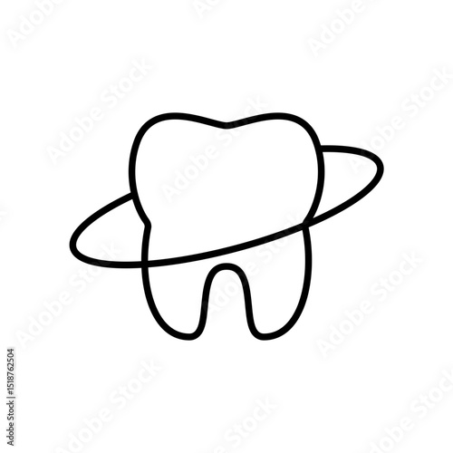 tooth outline simple logo icon. dental logo vector design illustration	