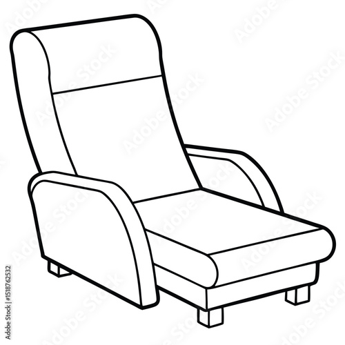 Illustration of a recliner chair isolated on white background