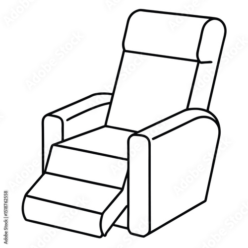 Illustration of a recliner chair isolated on white background