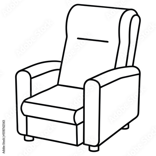 Illustration of a recliner chair isolated on white background