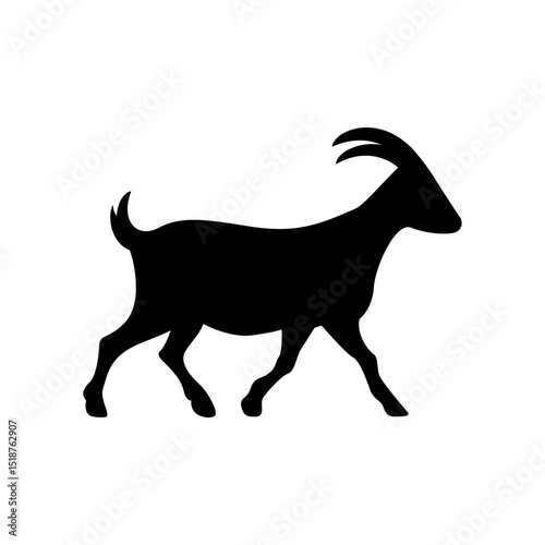 goat silhouette vector element. themes related to farming, Eid al-Adha, livestock education, or goat-based organic products like milk and meat photo