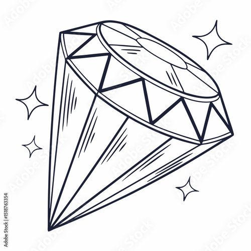 Sparkling gem, meticulously detailed, facets gleaming