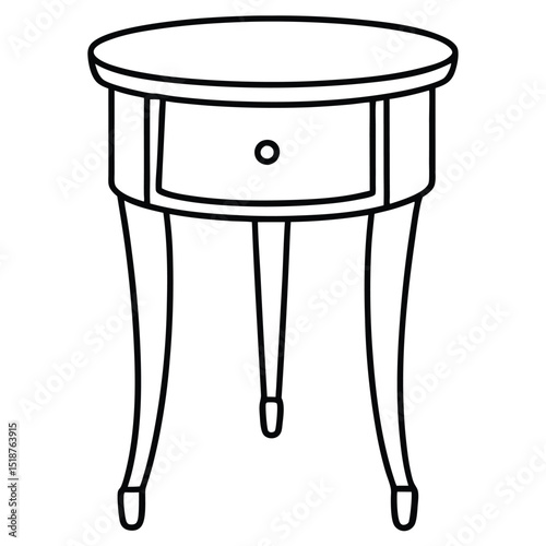 Illustration of a bedside table isolated on transparent background