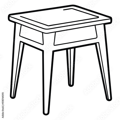 Illustration of a bedside table isolated on transparent background