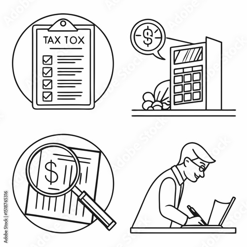 Tax preparation checklist, calculator, and document review