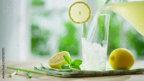 Lemon Slices Decorating a Glass of Lemonade