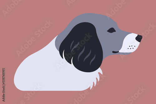 Dog Illustration - Flat Design Style - Cute Puppy Graphic for Pet Lovers - Minimalist Dog Art Print - Adorable Canine Vector Image