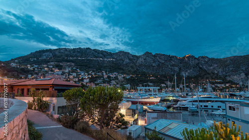 Port and landscape timelapse of Beaulieu sur mer, France. photo
